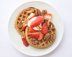 Ancient Grains Waffles with Strawberries & Pecans